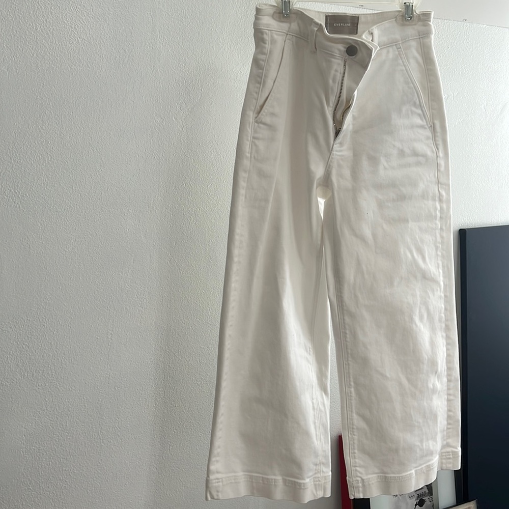 Everlane white wide leg pant